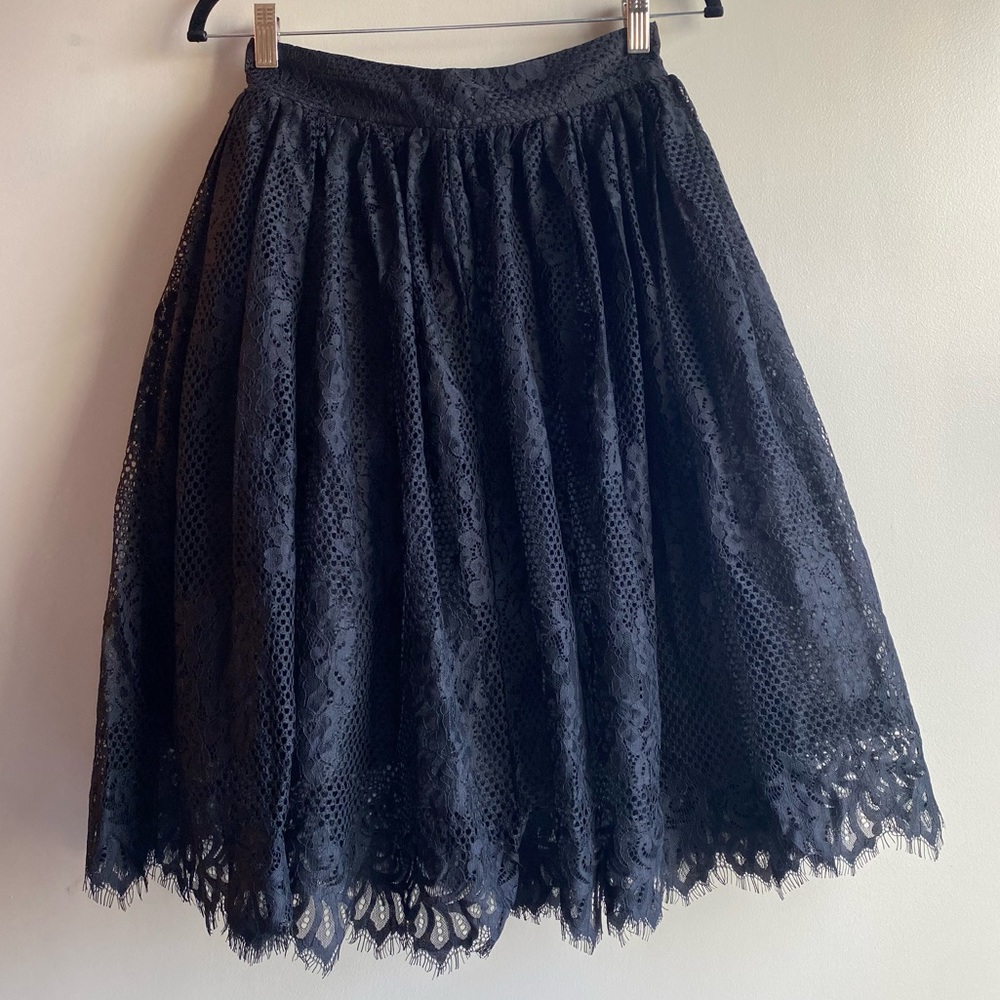 Black Lace Midi Skirt